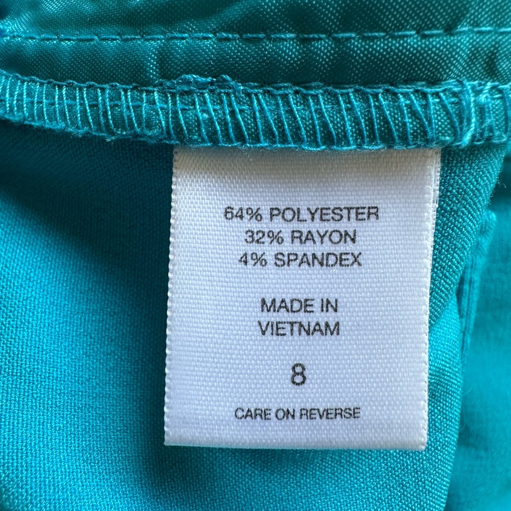 💙 New York & Company Turquoise Career Pants Size 8 Stretch Trousers - Picture 4 of 8